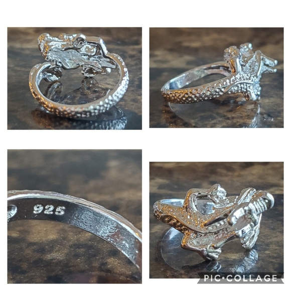 Sterling Silver Dragon Rings Size 8 - Picture 6 of 7